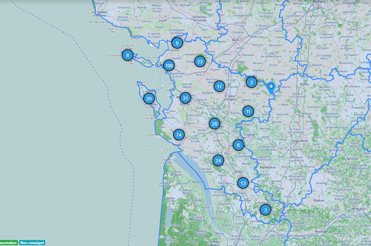 Carte interactive des artisans de Charente-Maritime. ©DR
