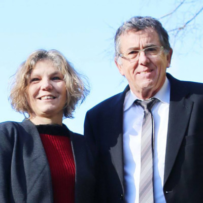Guy Denier auprès de Martine Villenave lors des Départementales en 2015. ©DR