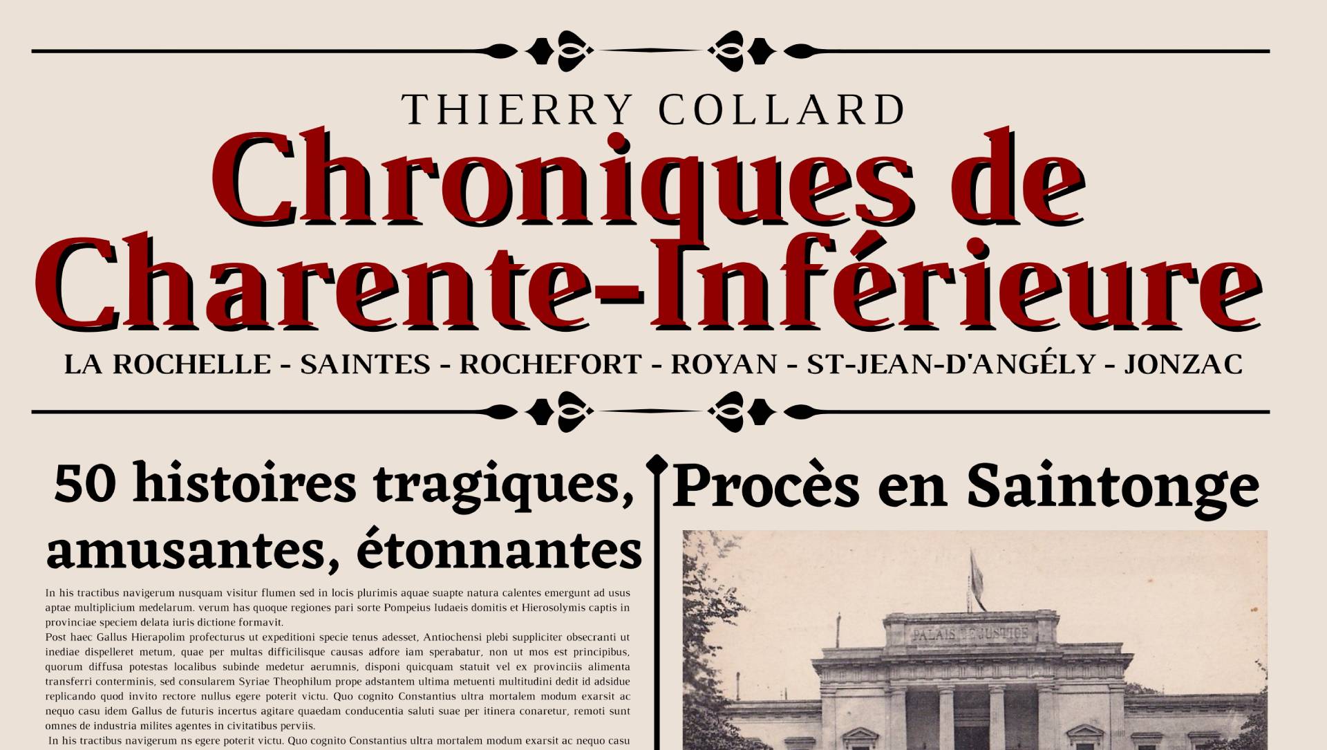 Chroniques de Charente-Inférieure, un livre de Thierry Collard. (©DR)